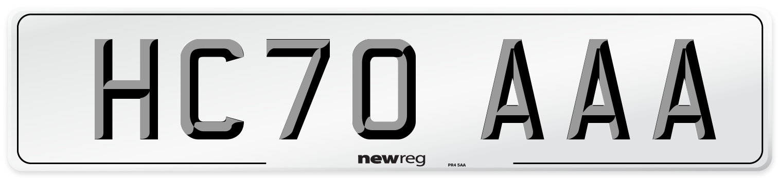 HC70 AAA Number Plate from New Reg